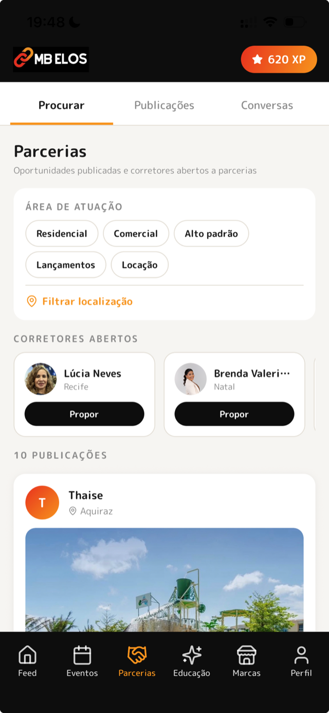 Match de parcerias no MB Elos